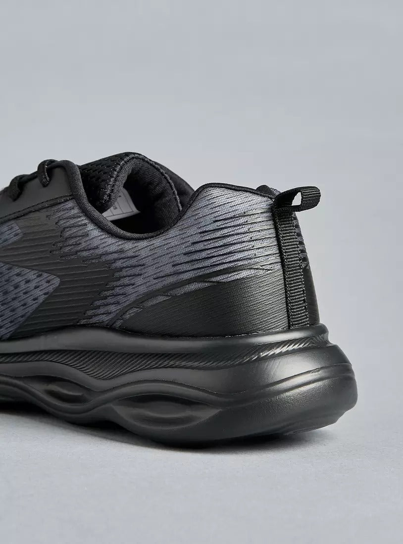 Textured Lace-Up Sports Shoes