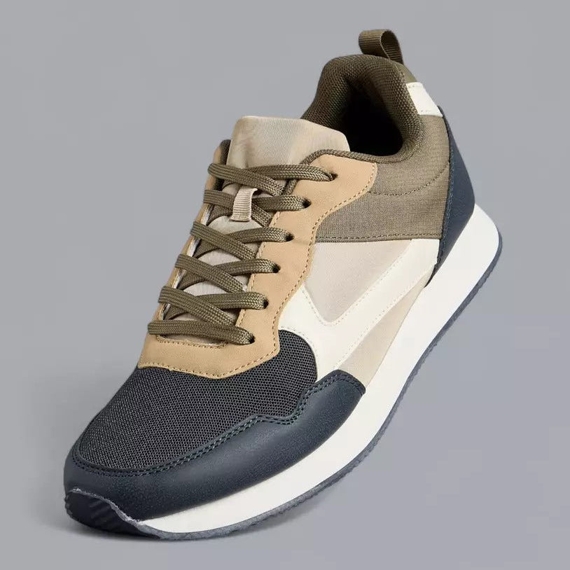 Colourblock Sports Shoes with Lace-Up Closure