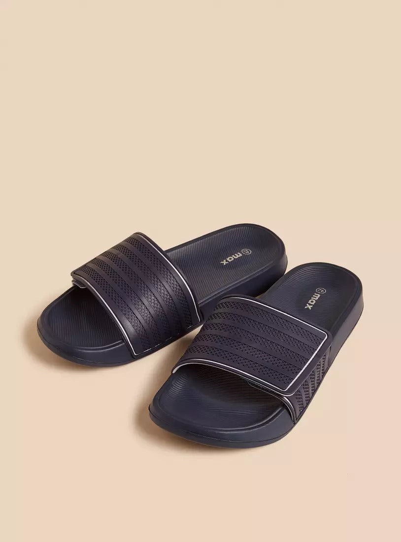 Max Textured Slides Black for Men