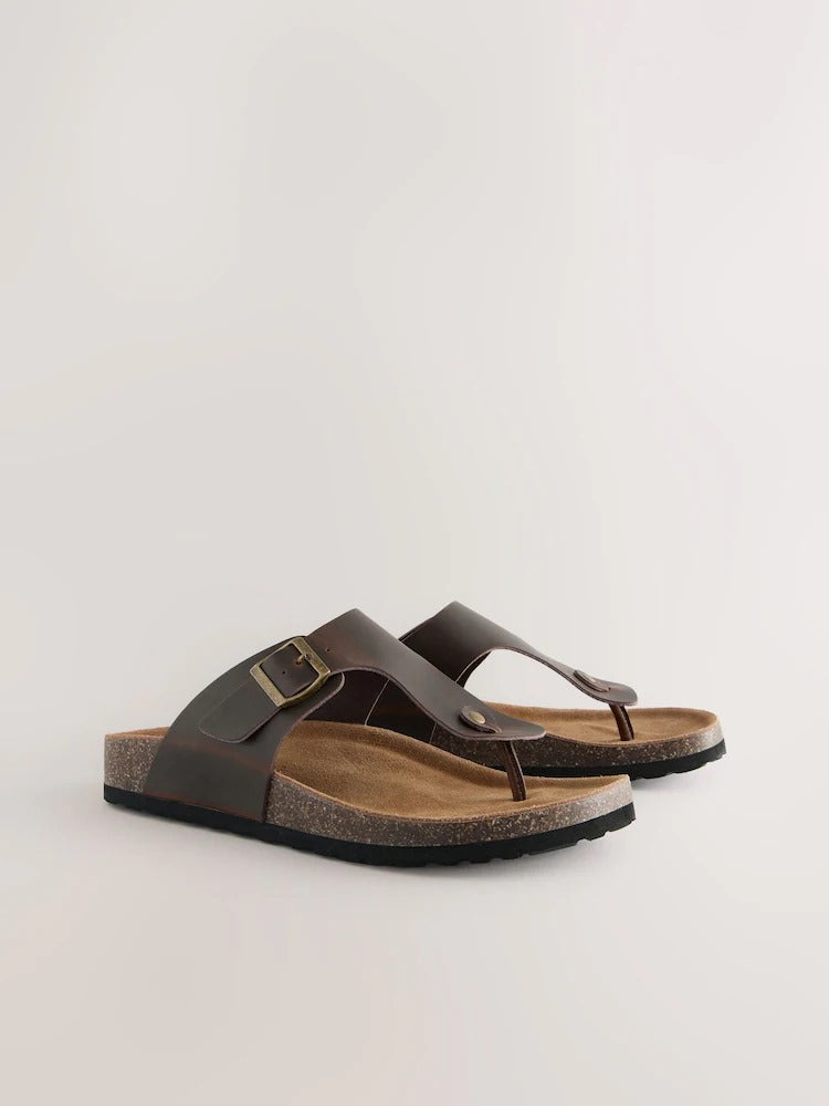 Next Brown Toe Post Footbed