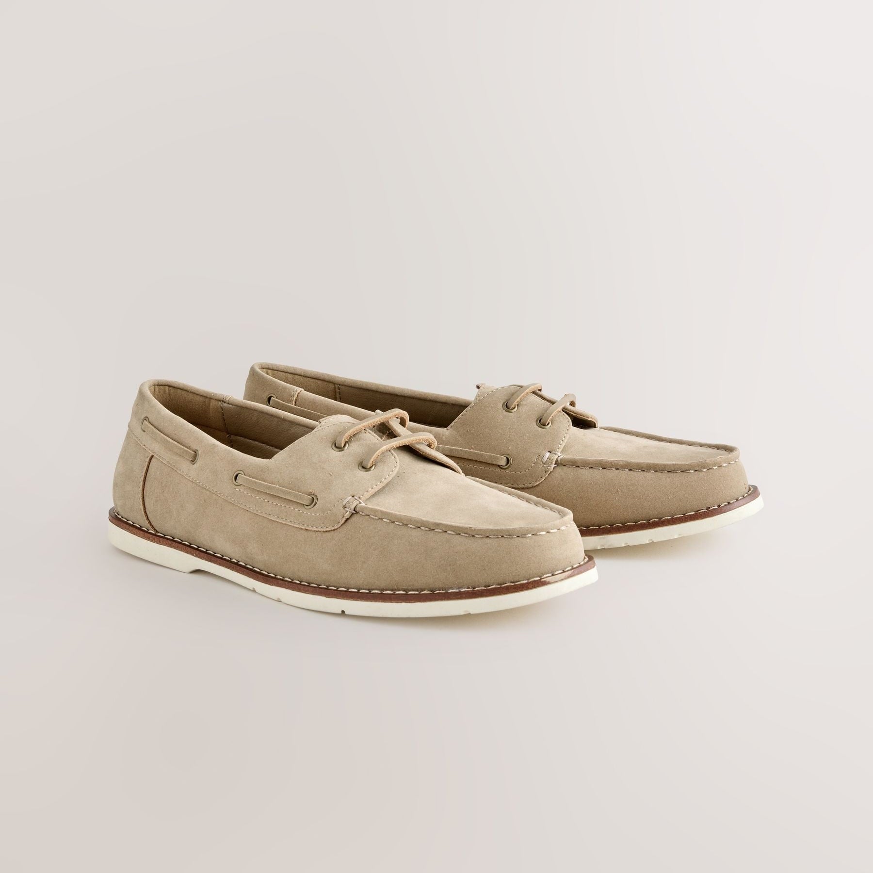 Next Men's Boat Shoes with Leather Laces Neutral
