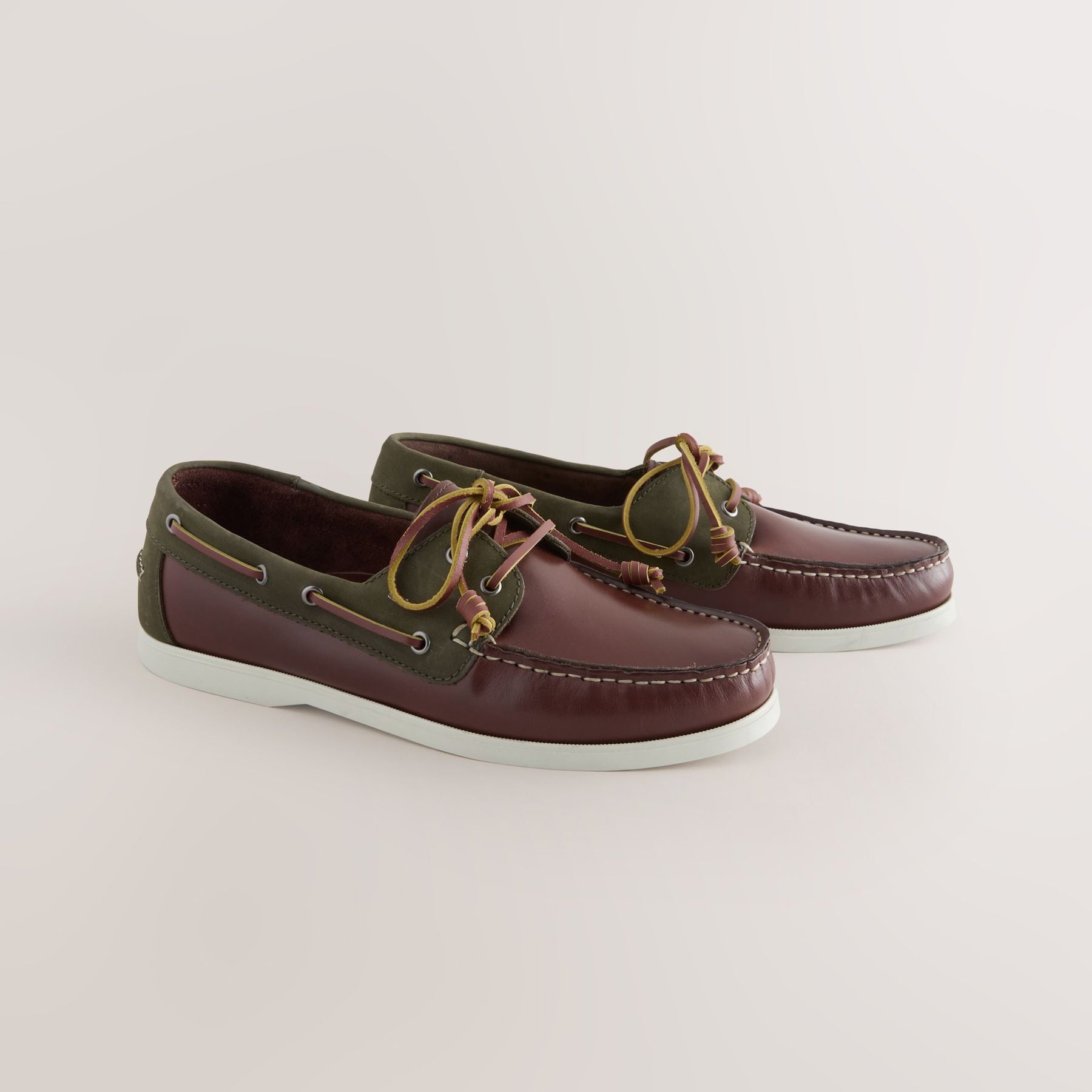 Next Signature Leather Boat Shoes Men's Brown