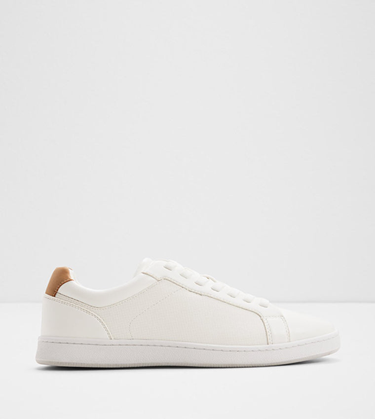 Aldo OBRIEN Textured Round Toe Lace-Up Sneakers - White