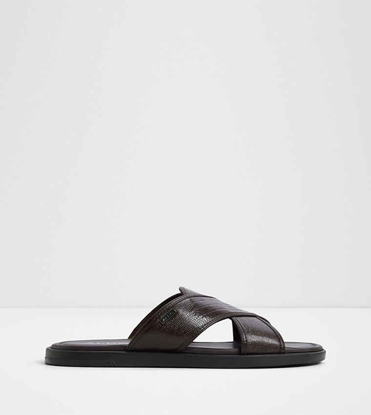 Aldo OLINO Criss-Cross Flat Sandals - Brown
