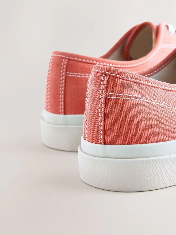 NEXT Canvas CVO Trainers Coral Red