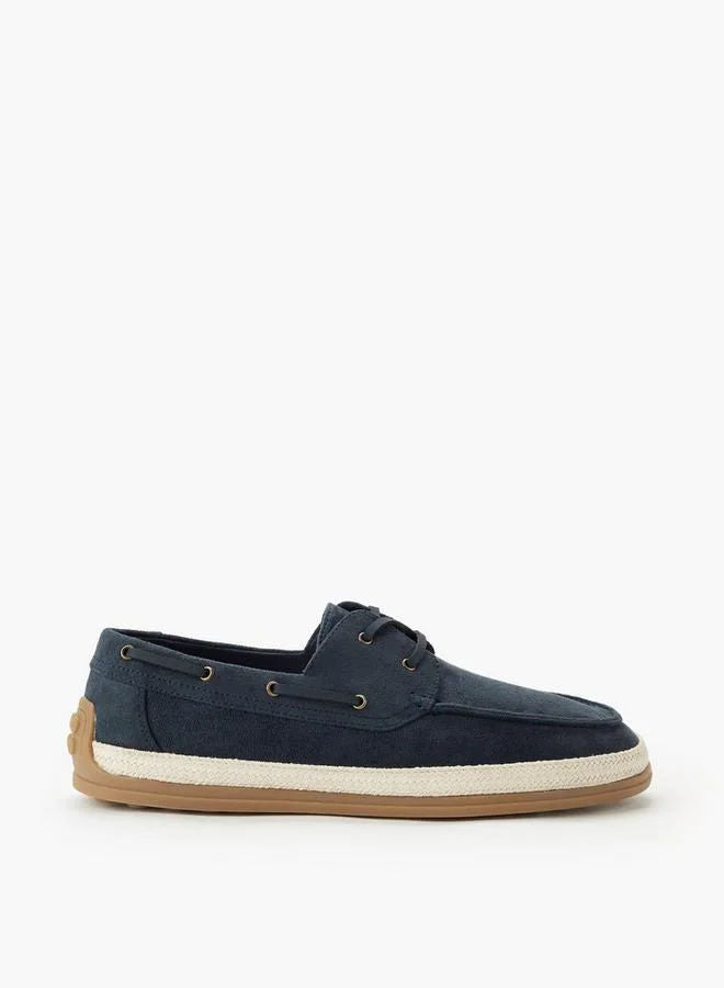 Peppermint Navy Men's Lace-Up Espadrille Boat Shoes