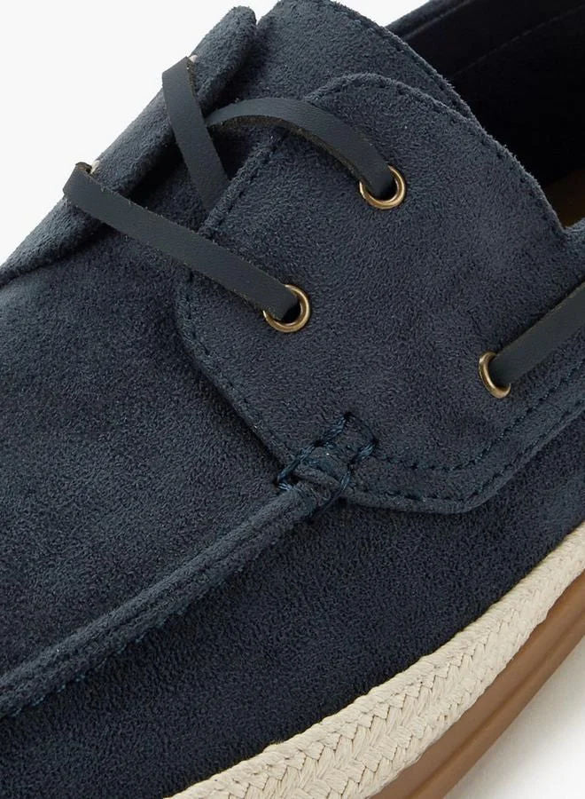 Peppermint Navy Men's Lace-Up Espadrille Boat Shoes