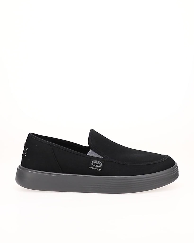 HEY DUDE SUNAPEE Canvas Slip-On Shoes Black