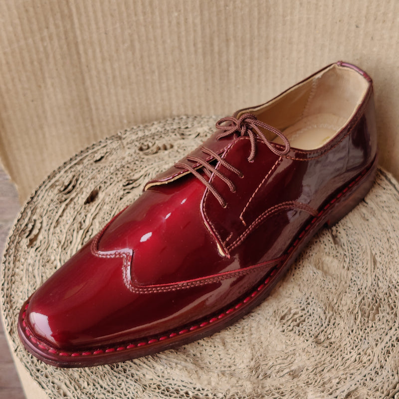 Patent leather Shoes Maroon - Jango Mall