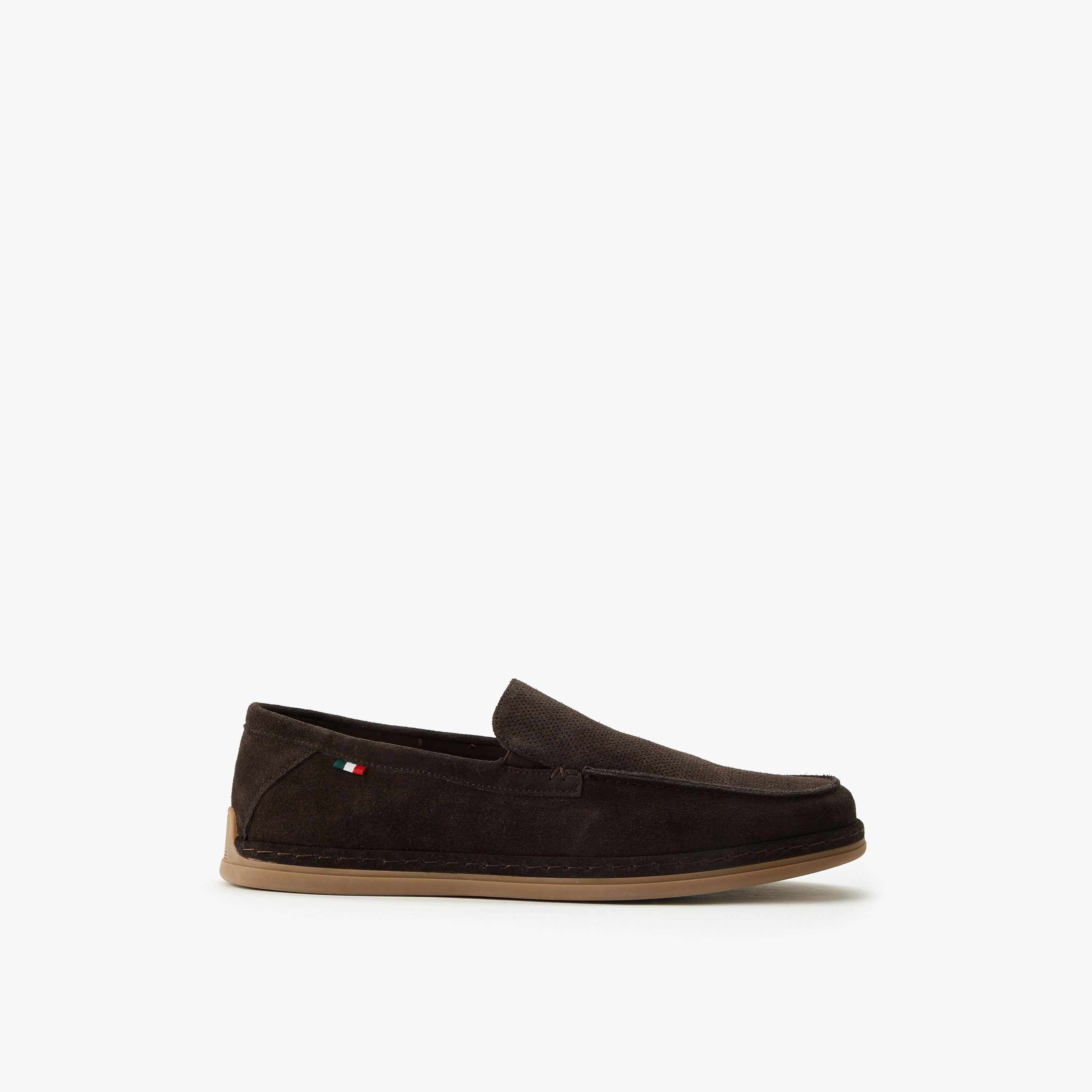 Renzo Ruganni Men Textured Slip-On Loafers Brown