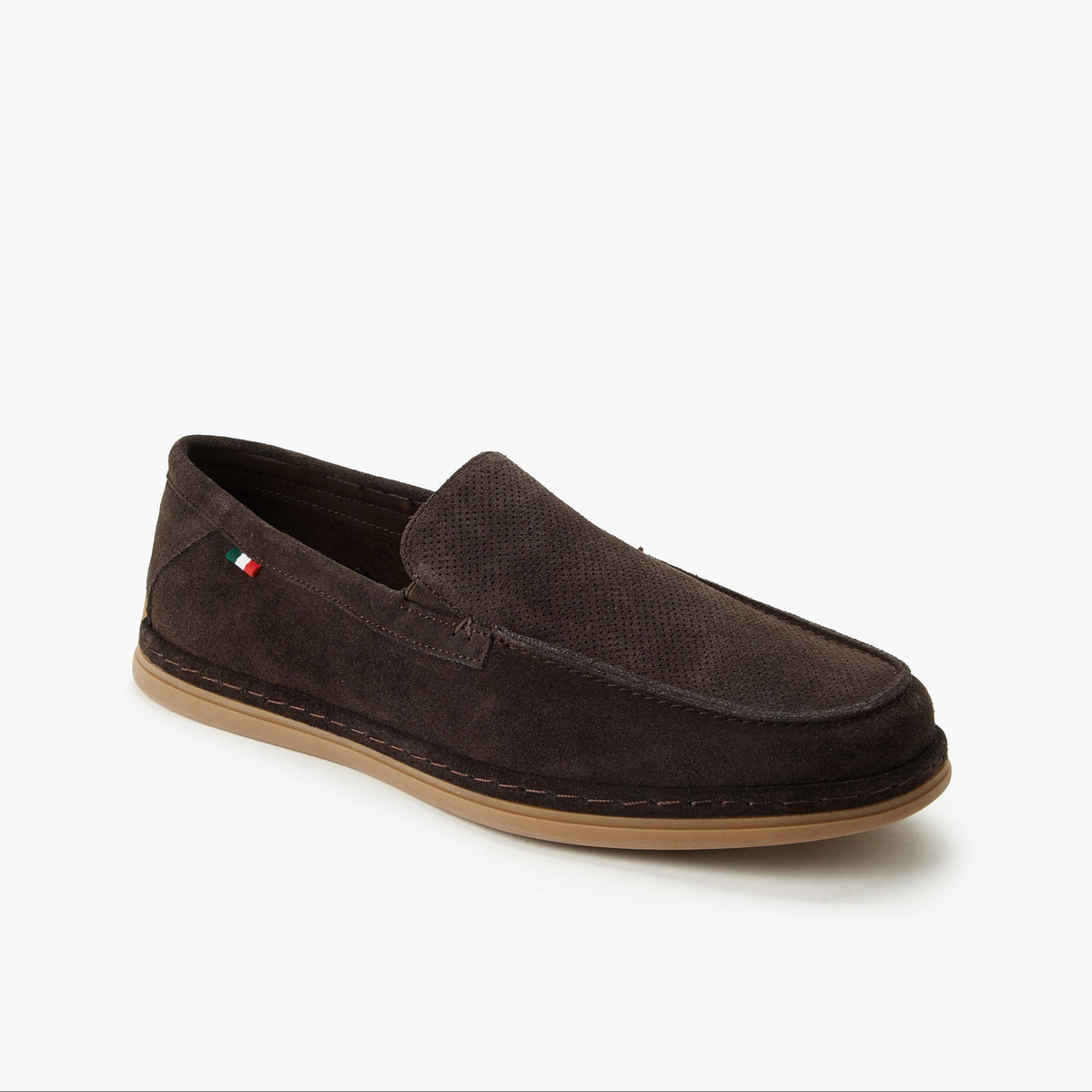 Renzo Ruganni Men Textured Slip-On Loafers Brown
