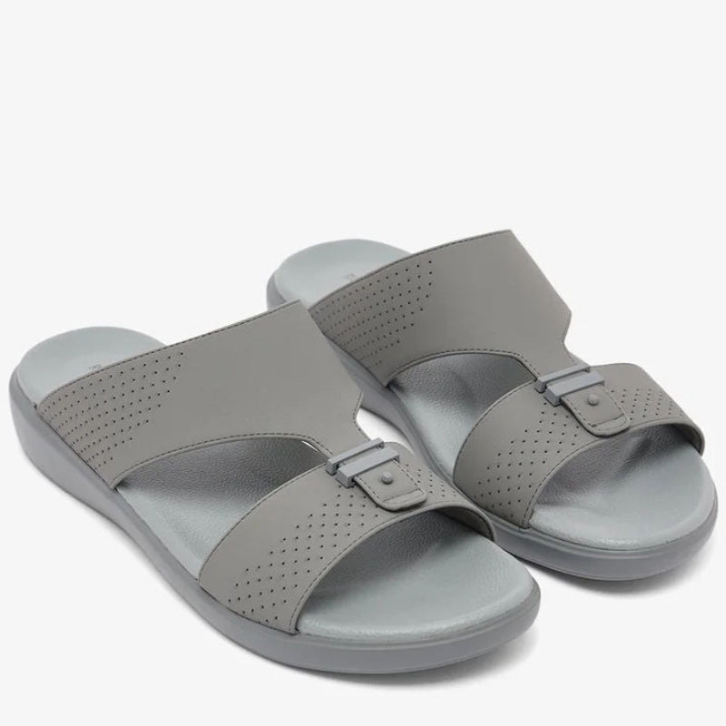 Robert Wood Men Arabic Fashion Slippers Grey C 839