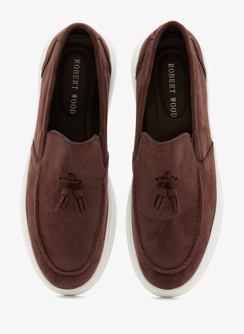 Robert Wood Casual Slip Ons Coffee Brown