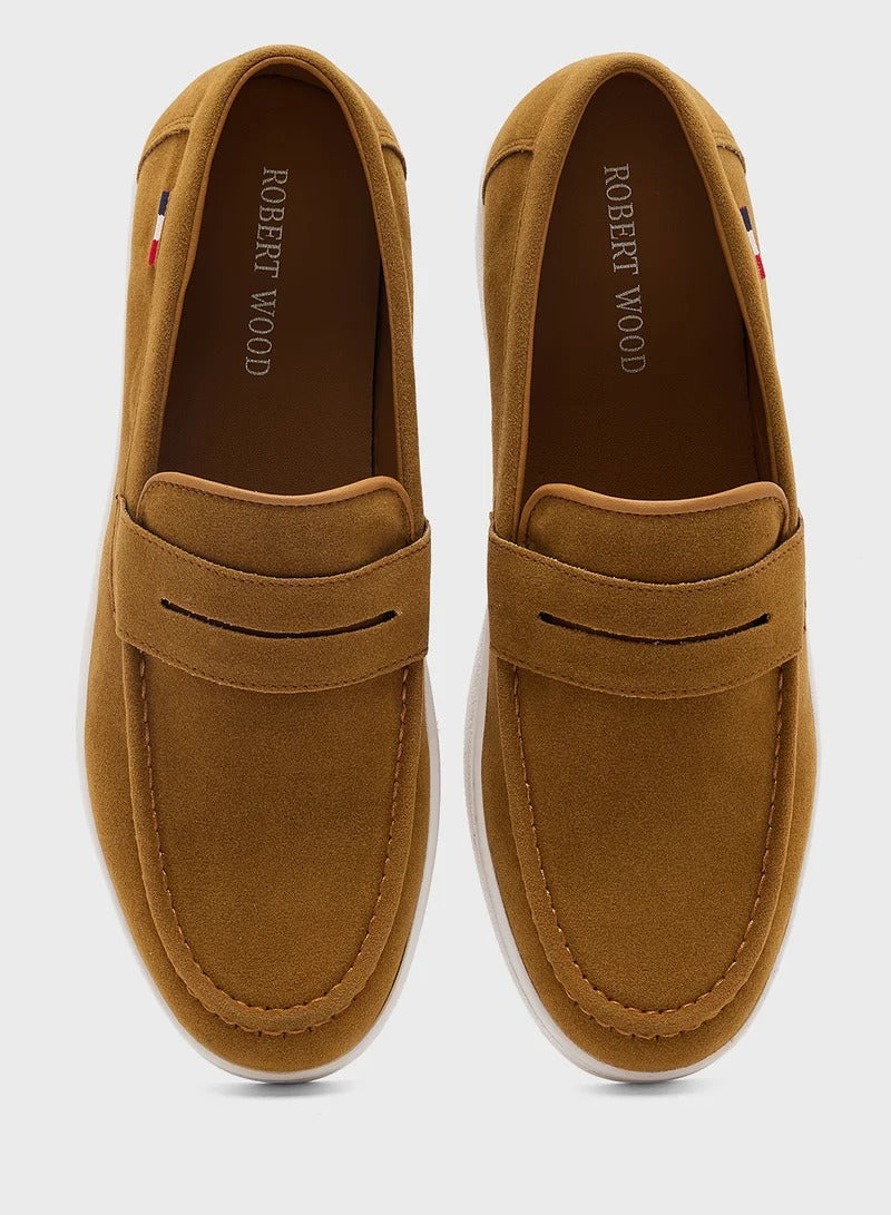 Robert Suede Casual Mocassin Almond