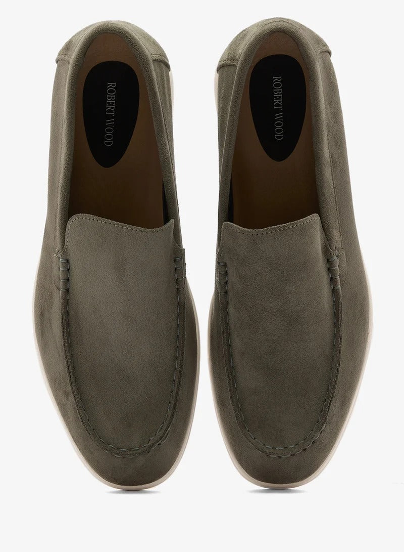Robert Wood Casual Slip-Ons Green
