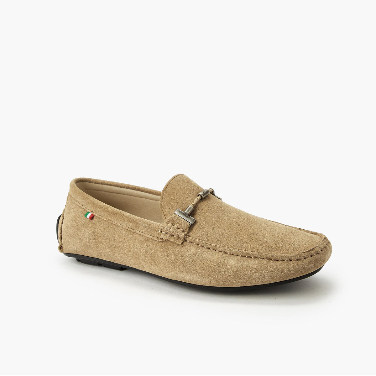 Renzo Ruganni Men Slip-On Leather Loafers Beige