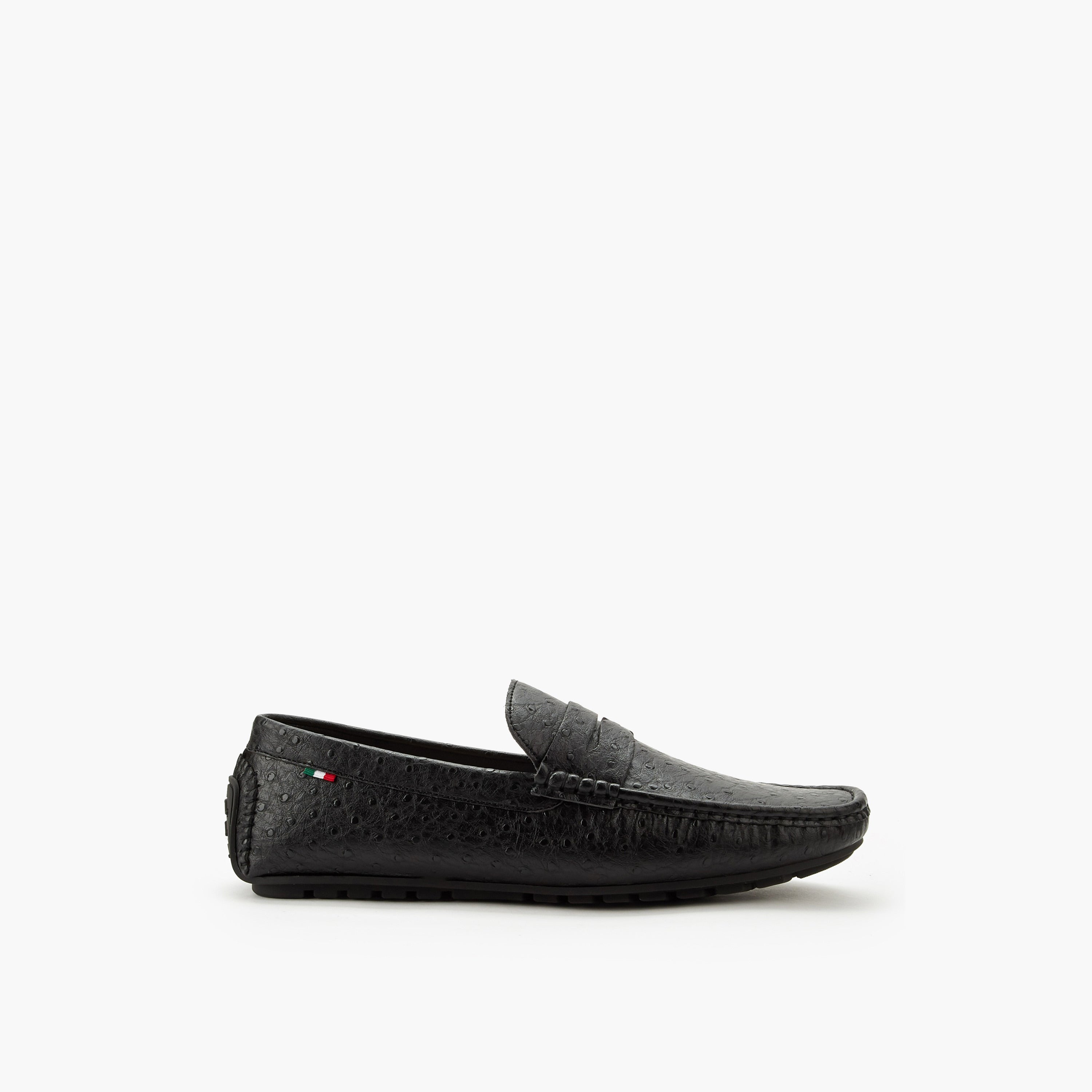 Renzo Ruganni Men Textured Slip-On Black