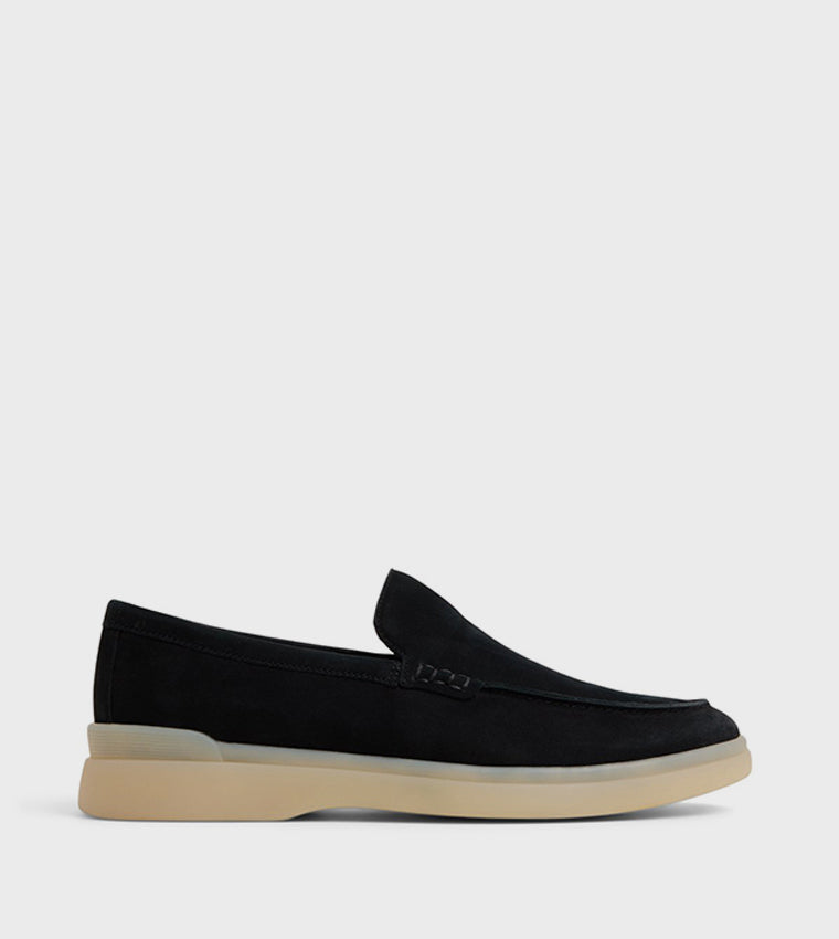 Aldo SHAYN Solid Slip-On Shoes Black Leather Casual Loafer