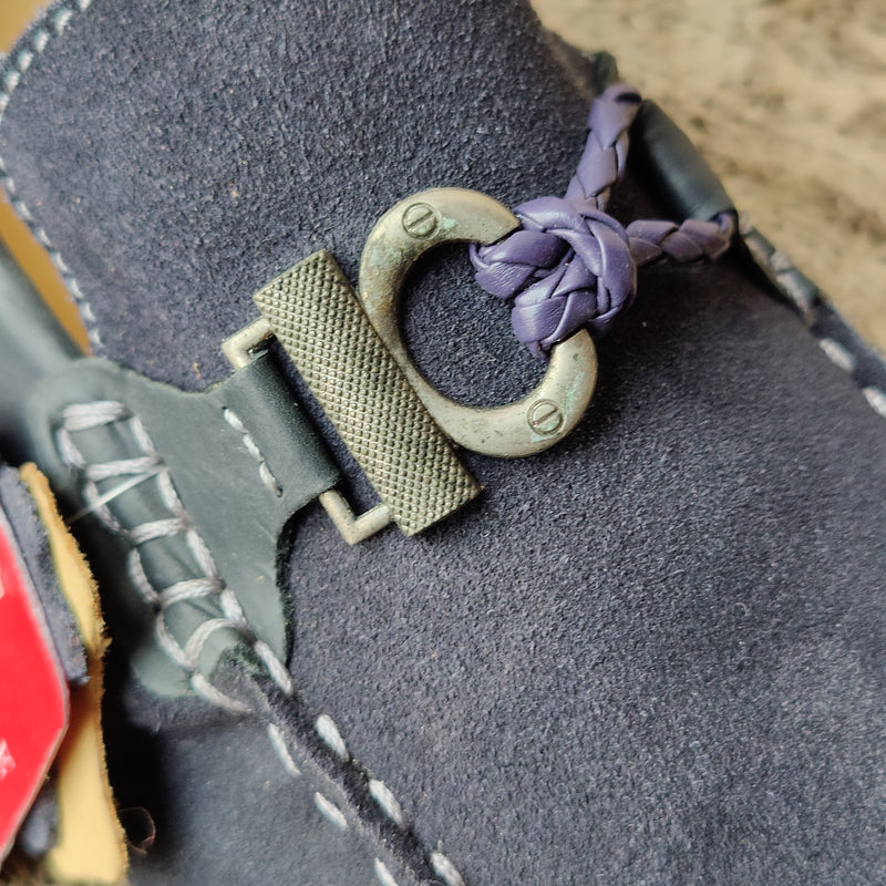 Suede Leather driving loafer Blue - Jango Mall