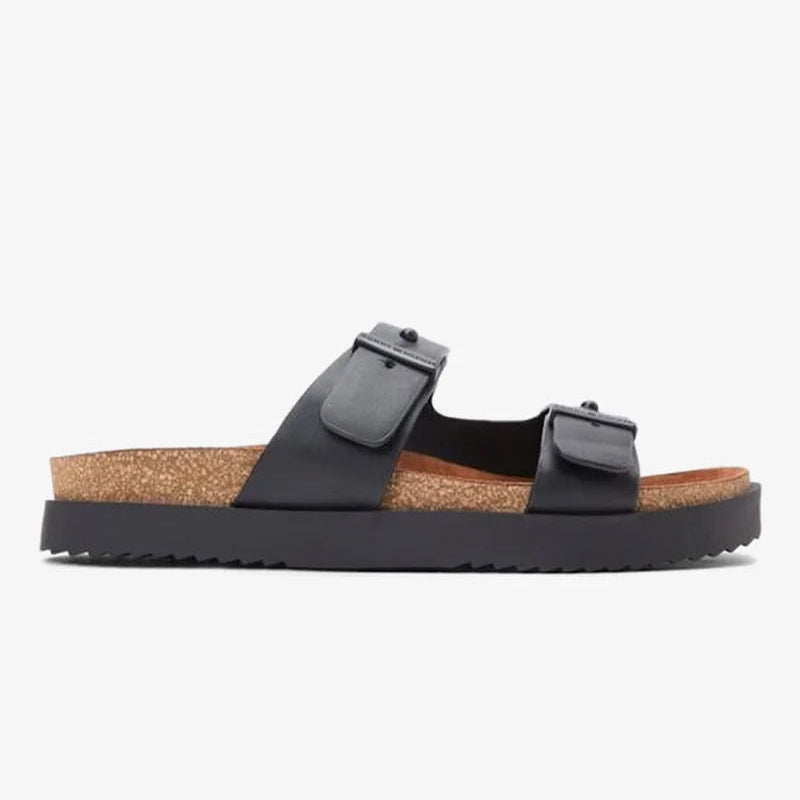 Tommy Hilfiger Pin Buckle Cork Midsole Leather Sandals for Men