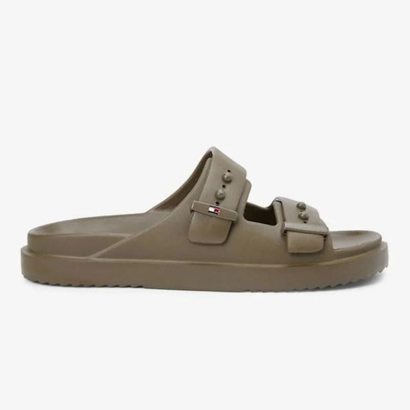 Tommy Hilfiger Willow Green Lightweight Pin Buckle Serrated Pool Slides for Men