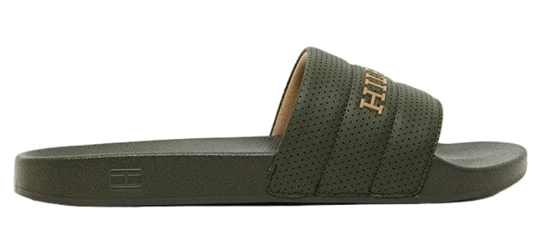 Men Pool Slides by Tommy Hilfiger Green