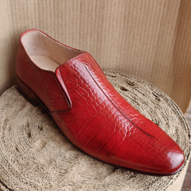 Handmade Leather Loafer Maroon - Jango Mall