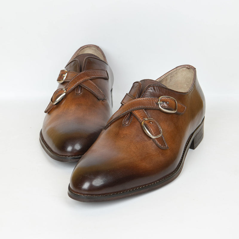 Double Monk Cross Buckle Men Shoe - Jango Mall