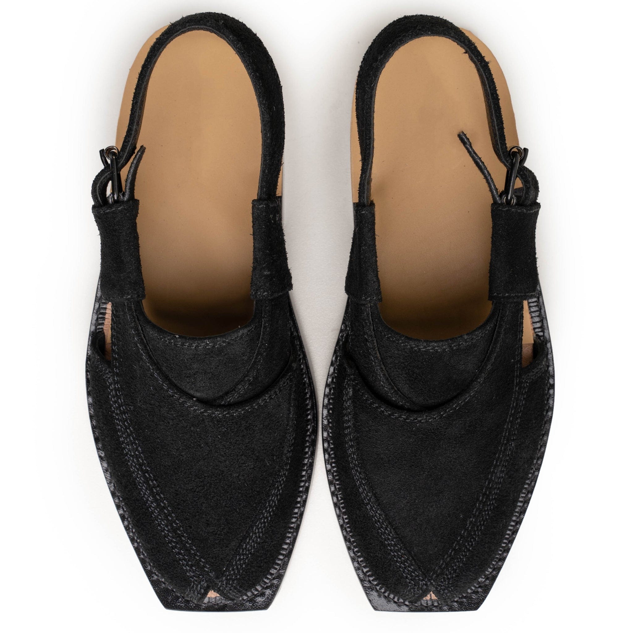 Suede Leather Chappal ( Jet Black ) - Jango Mall