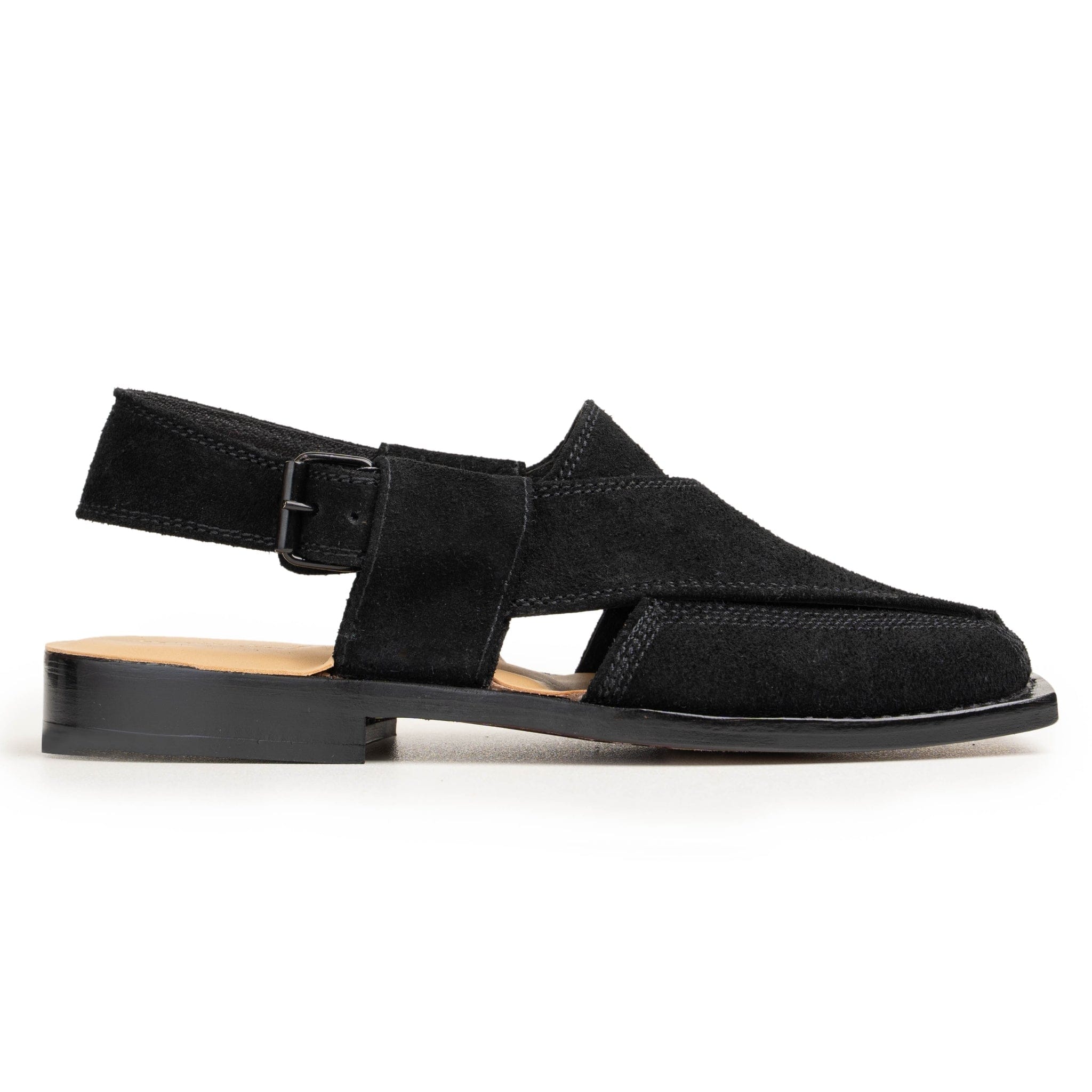 Suede Leather Chappal ( Jet Black ) - Jango Mall