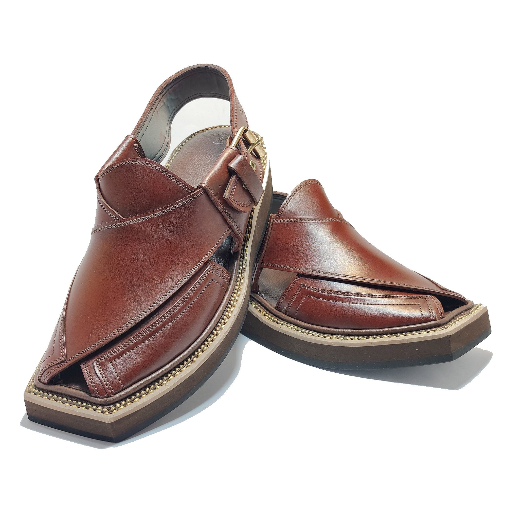 kaptaan Chrome Brown Chappal - Jango Mall