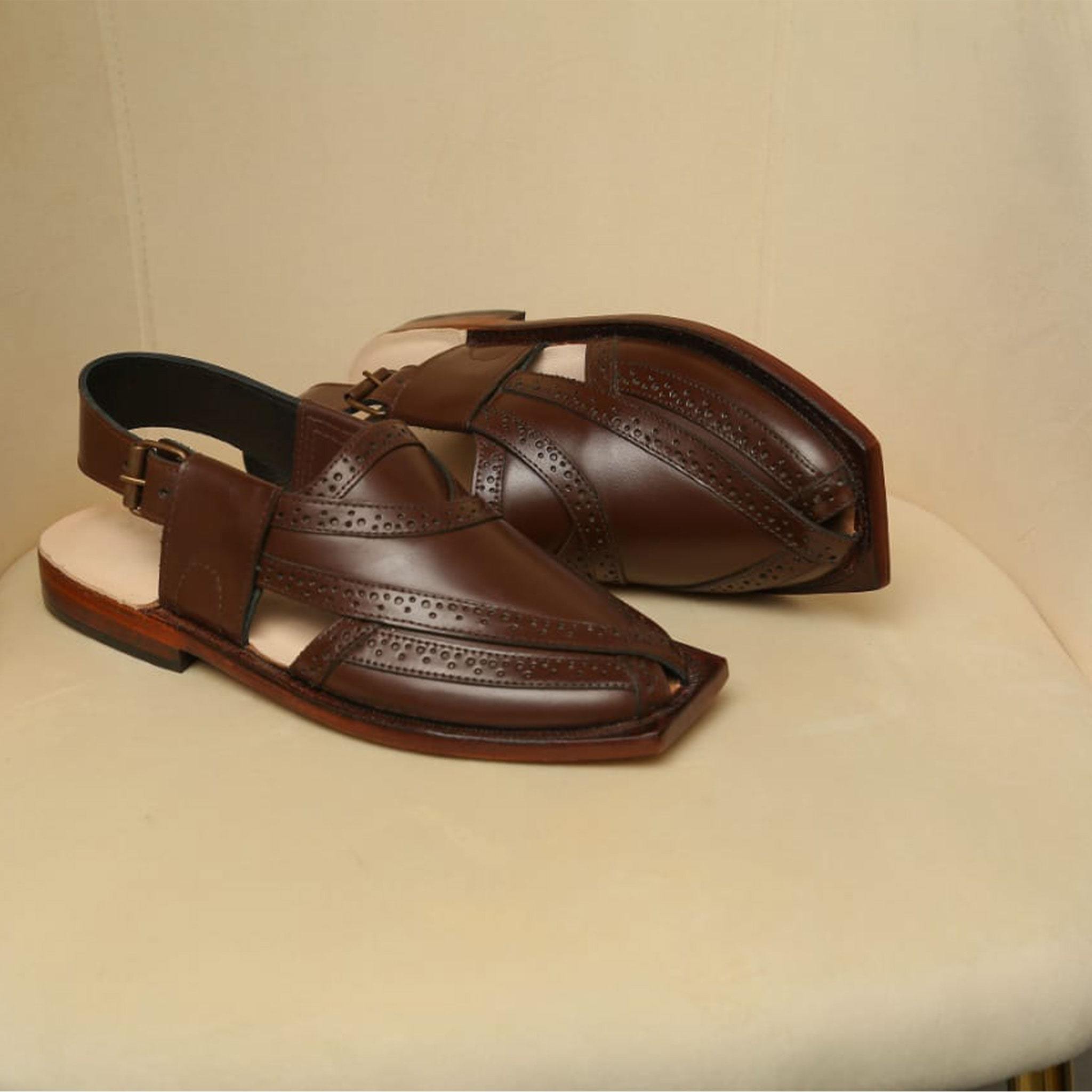 Handmade Leather Peshawari Chappal - Jango Mall