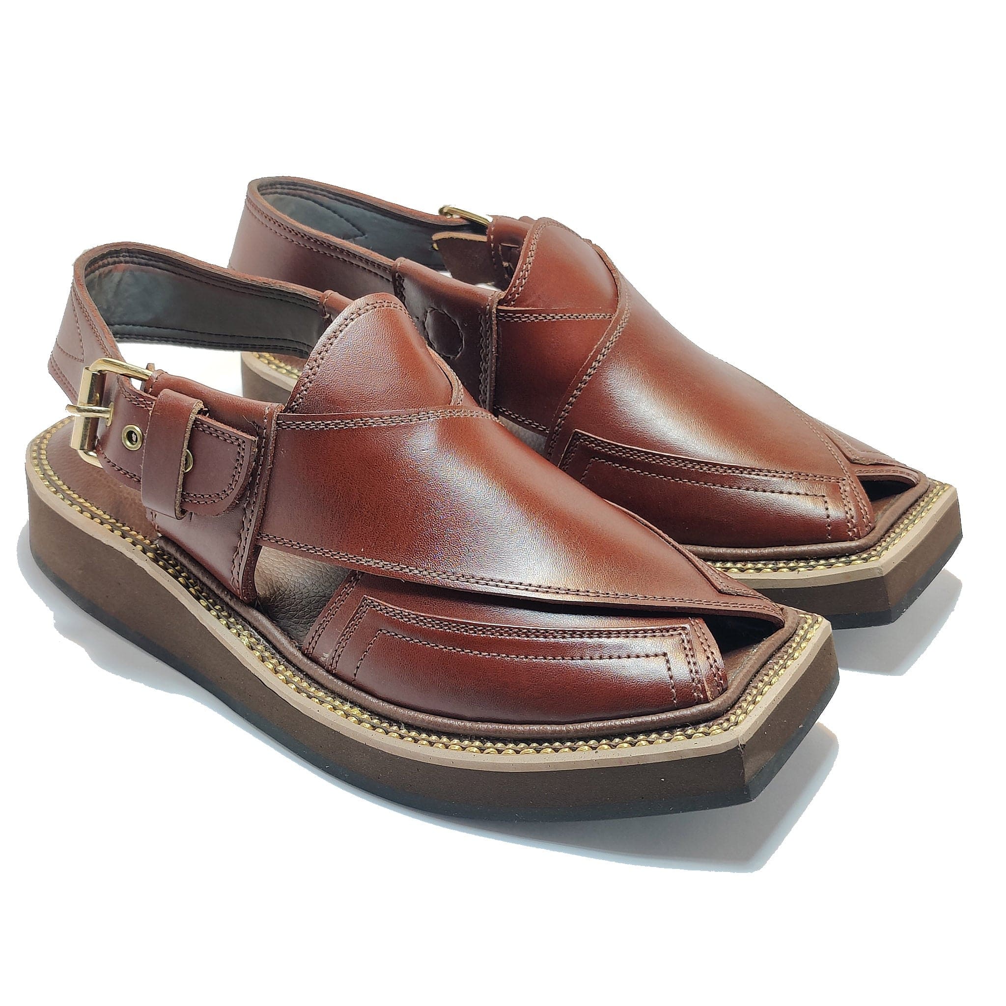 kaptaan Chrome Brown Chappal - Jango Mall