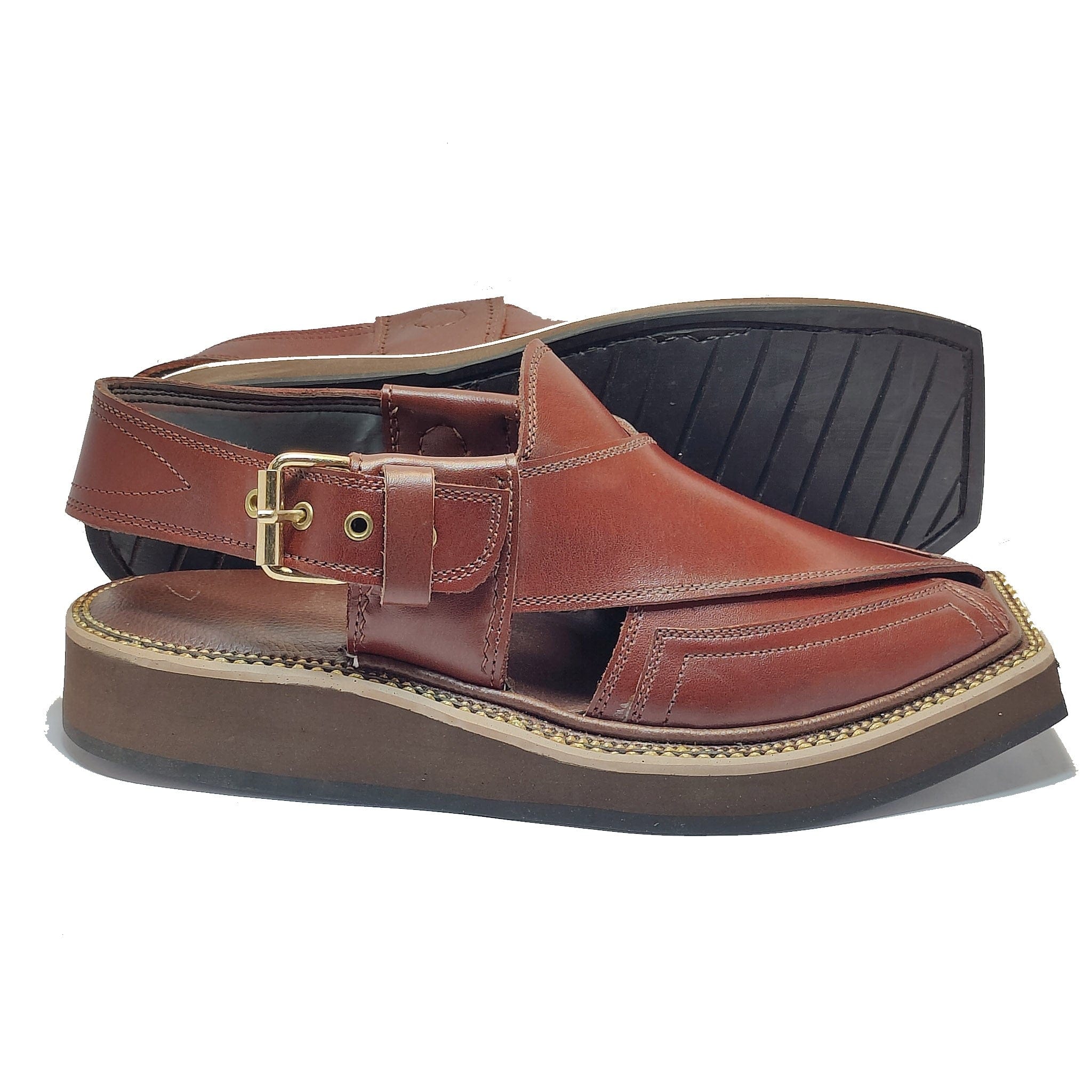 kaptaan Chrome Brown Chappal - Jango Mall