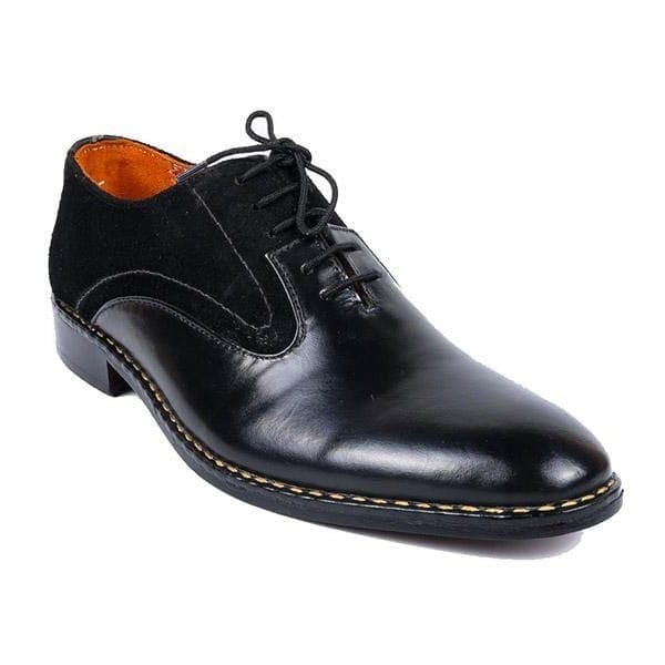 Plain Suede Formal Shoe Black - Jango Mall