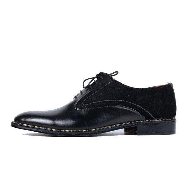Plain Suede Formal Shoe Black - Jango Mall